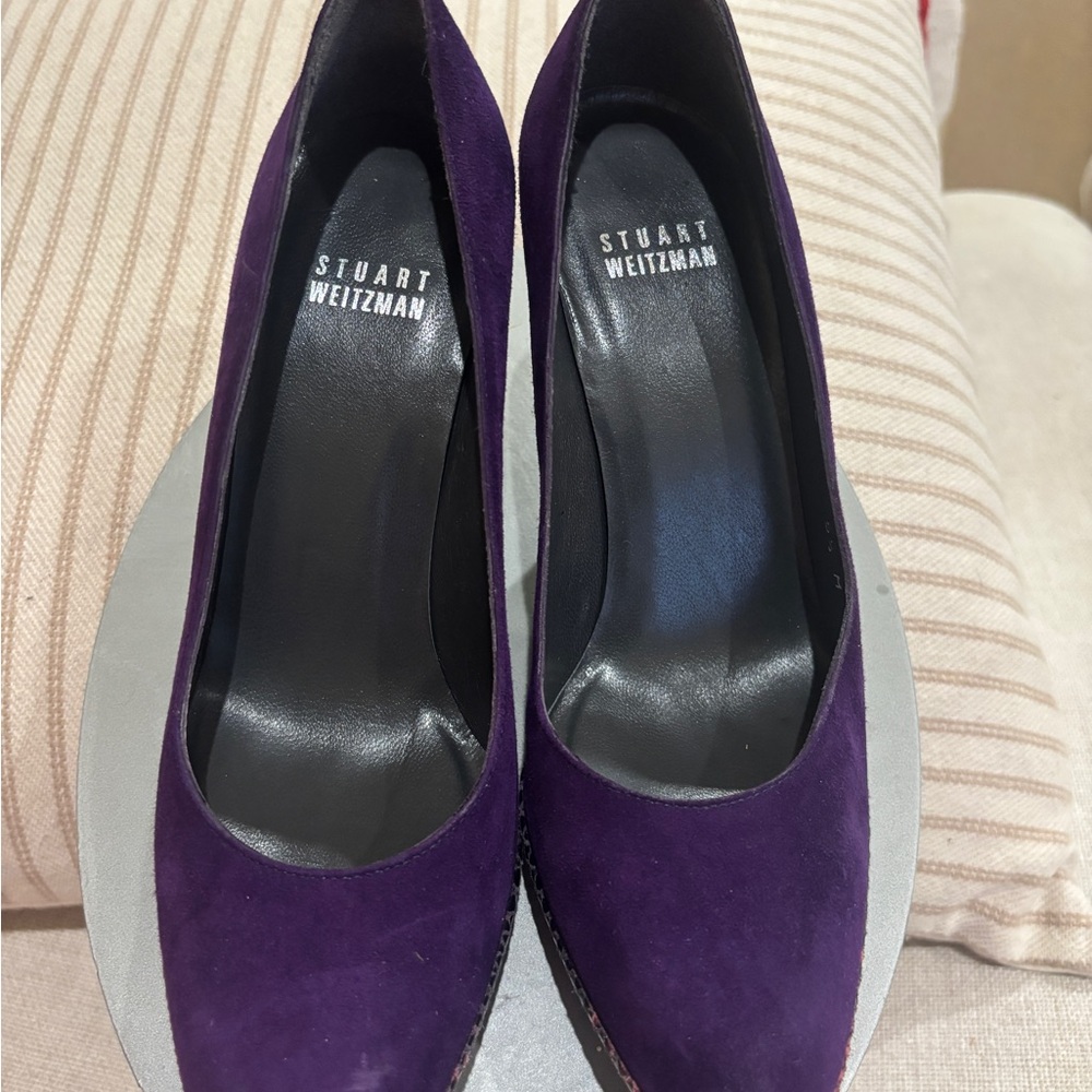 Stuart Weitzman Deep Purple Suede Pumps